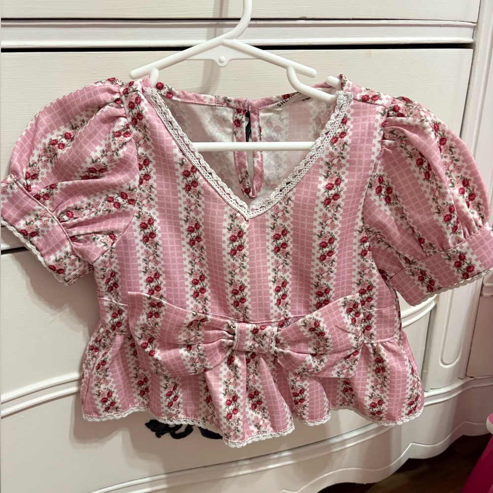 SHEIN Pink Floral Blouse 2T Girls